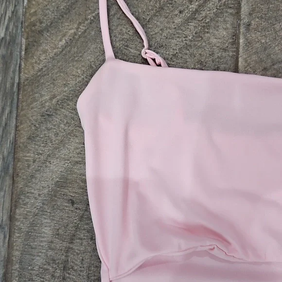 Lucy In The Sky Bodycon Pink Ruched Dress Open Stomach Size Small - Picture 4 of 6